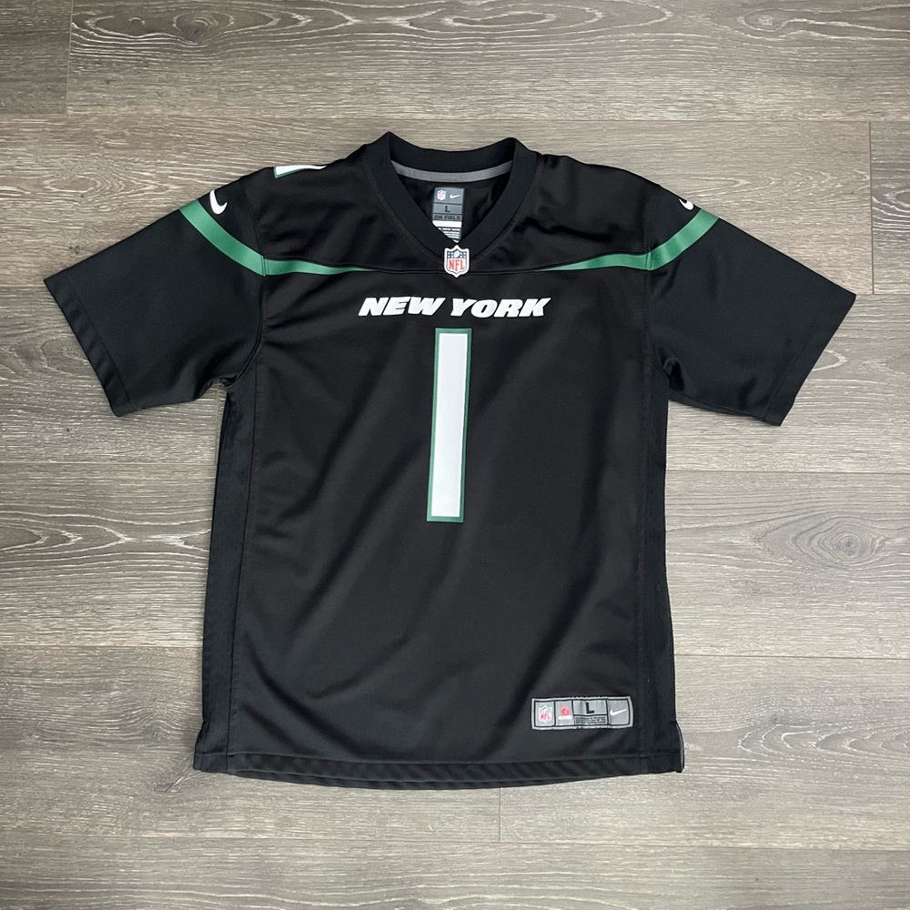 NFL Nike New York Jets Sauce Gardner Black and Green Jersey Youth Large